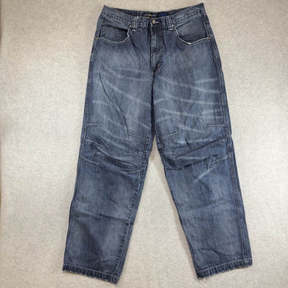 Vintage Y2K Lot 29 Luxe Jeans Mens 34x32 Blue Denim Skater Grunge Hip Hop Baggy